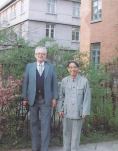 Figure 2. Prof. Kai Grjotheim and Prof. Qiu Zhuxian in Shenyang, China, in 1988.