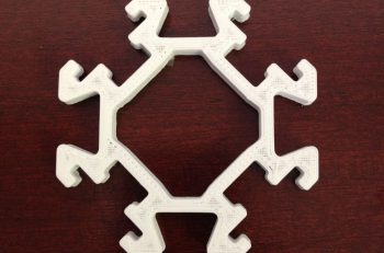 3D printed profile sample of Alexander Hoppe’s Smart Signal Light, which was awarded an Honorable Mention in the AEC 2017 International Aluminum Extrusion Student Design Competition.