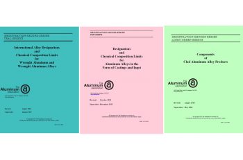 Aluminum Association Updates Registration Records – Teal, Pink and Light Green Sheets
