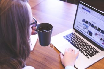 computer and coffee