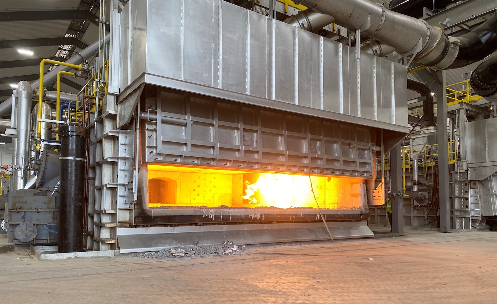 Figure 2. The 55 ton melting furnace features regenerative burners that improve energy efficiency.