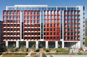 Buzon Pedestal International utilized Hydro EcoDesign to improve the gutter profiles in its product package, used here for the Hammersmith project in London.