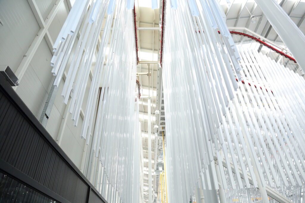 Figure 3. Vertical powder coating lines provide high quality painted surfaces.