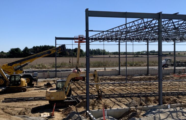 Construction is underway for Pries Enterprises' new aluminum extrusion operations.