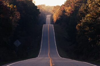 road rolling over hills