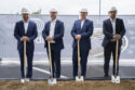 Hydro breaks ground on its aluminum recycling facility in Germany (L-R): Trond Olaf Christophersen, head of Recycling; Eivind Kallevik, executive vice president; Thomas Stuerzebecher, managing director of the Rackwitz facility; and Christian Schmidt, head of Recycling Technology & Project Management — all from Hydro Aluminium Metal.