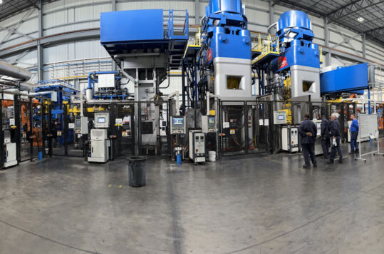 Two 4,000-ton screw presses are the heart of the Bharat Forge Aluminum USA’s new production line in North Carolina. (Source: Bharat Forge Aluminum USA.)