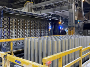 Figure 2. Hycast billet casting table at Sunndal.