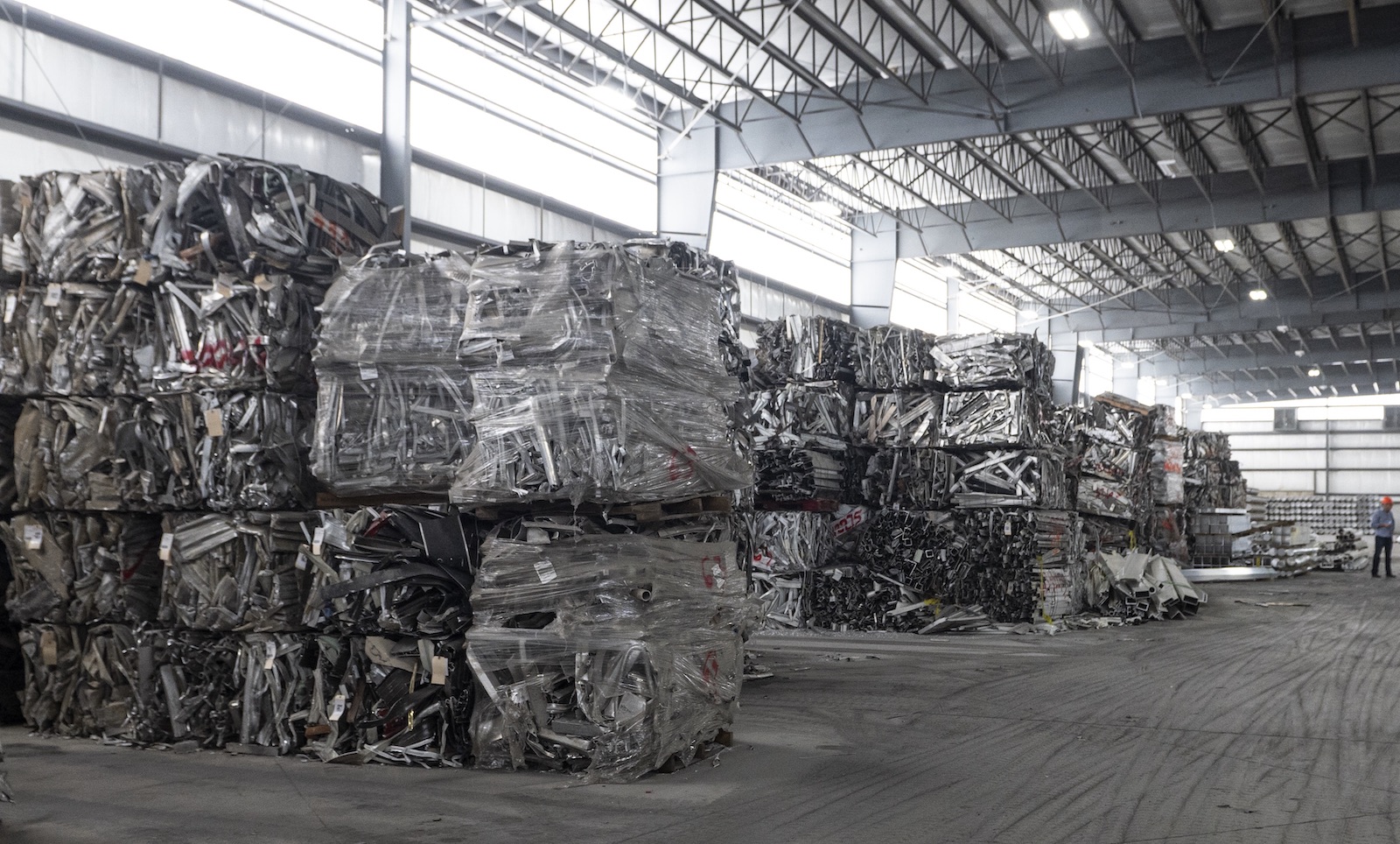 Figure 1. Post-consumer scrap stored at the new SCM plant waiting for remelting. 