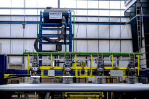 Figure 5. The quality of each billet is ensured using helical ultrasonic inspection station.