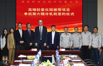 Representatives from Primetals Technologies and Shandong Nanshan during the contract signing ceremony.