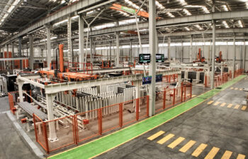 Figure 1. Each of the extrusion lines is outfitted with fully automated handling systems.