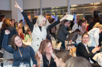 Figure 2. Women gather to network and share their experiences at an EE Women’s Network meeting in Barcelona, Spain.