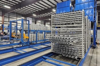 Figure 5. Profiles loaded onto trays in preparation for aging.
