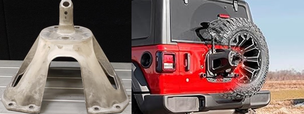 Figure 3. AM60B Jeep Wrangler magnesium thixomolded spare tire carrier.