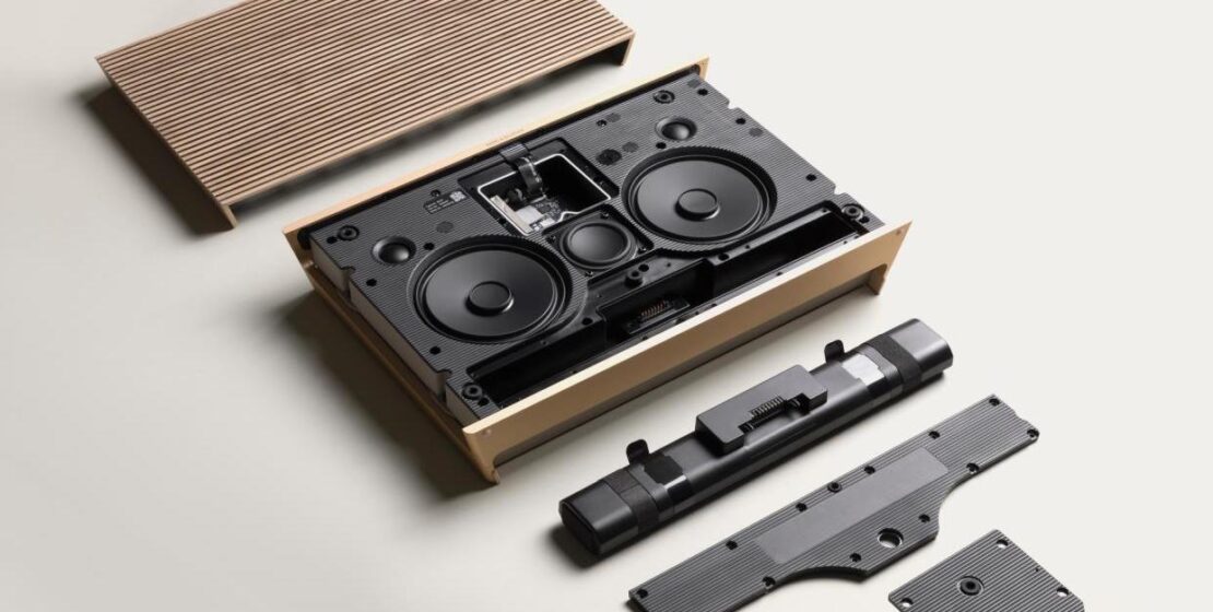 disassembled speaker system
