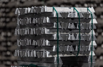 Stacks of aluminum foundry alloy ingots