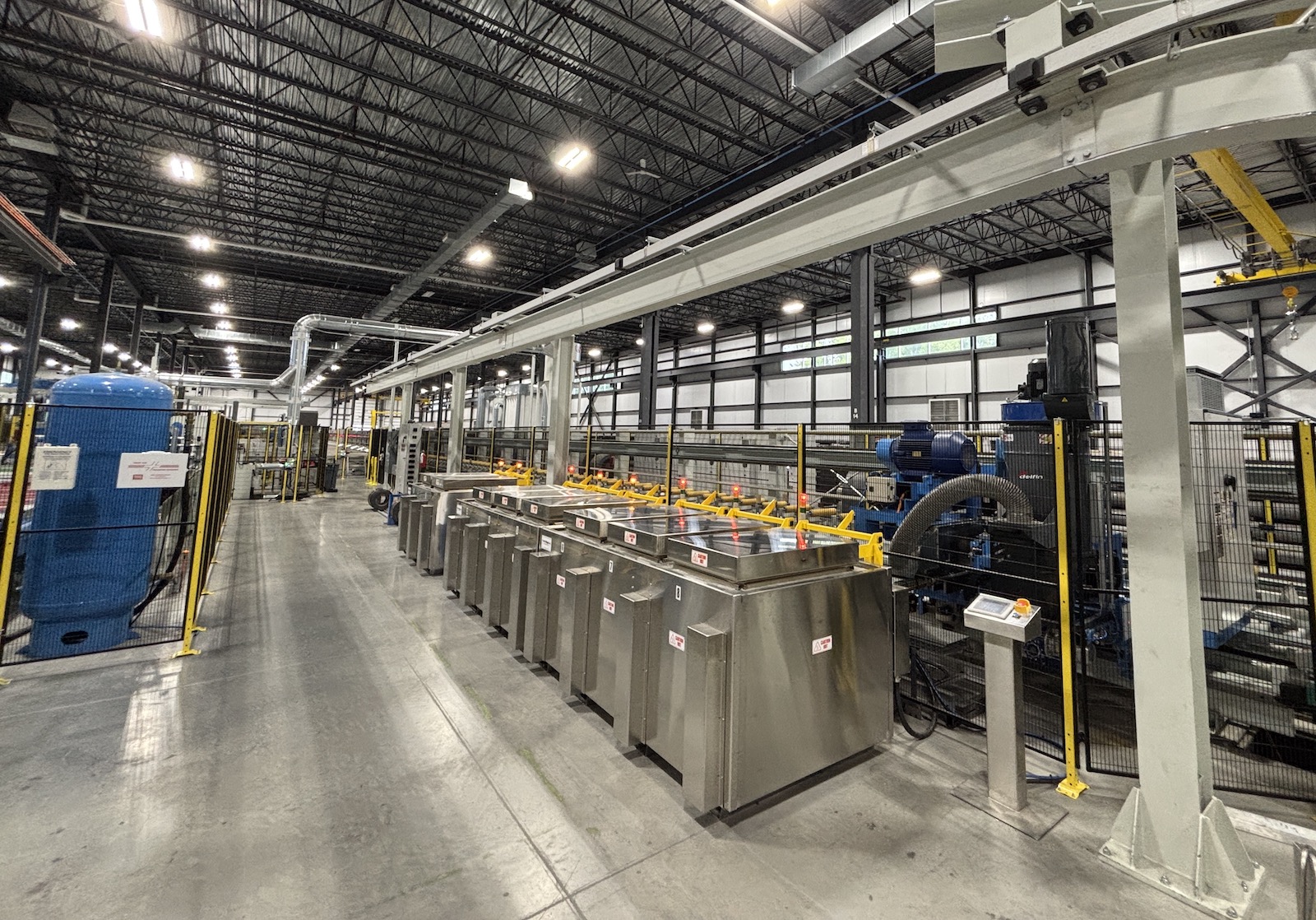 Small die ovens in an industrial extrusion plant.