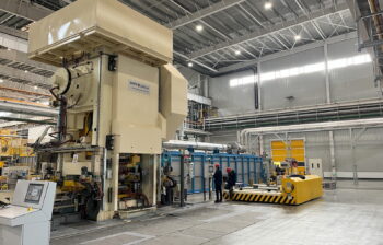 A forging press in an industrial plant