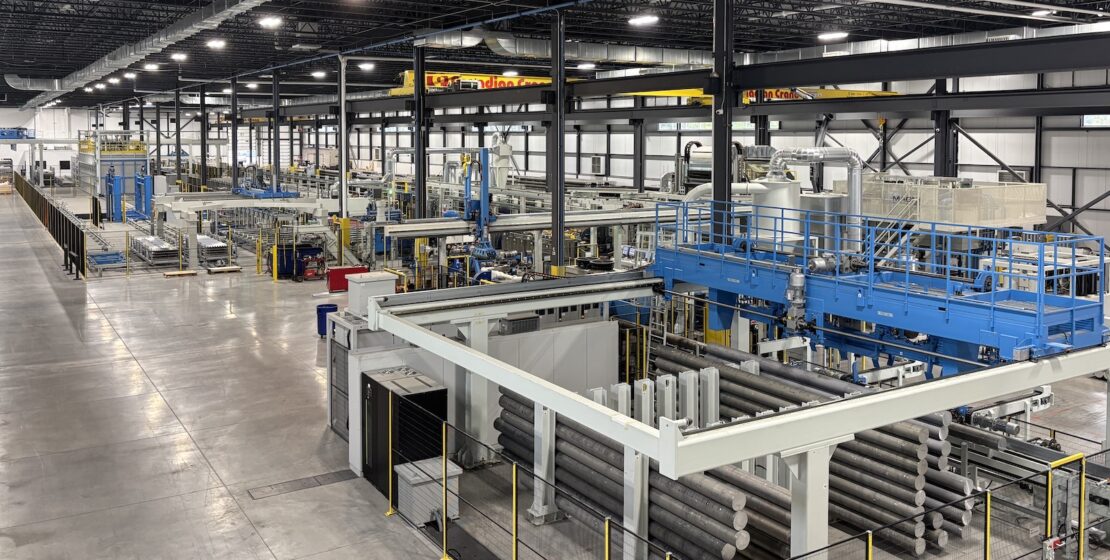 View of an aluminum extrusion line