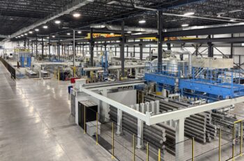 View of an aluminum extrusion line