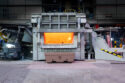 Large industrial aluminum melting furnace