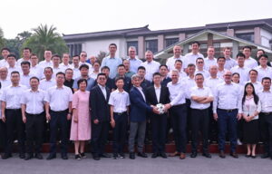 A crowd of people posed for a photo.