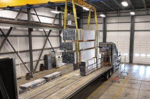 A truck prepared for loading.