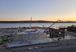 A view of a building under construction