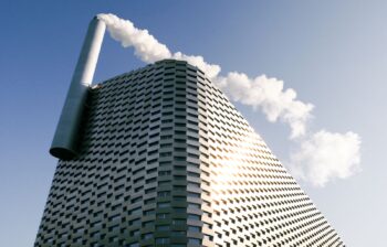 A building with an aluminum facade.